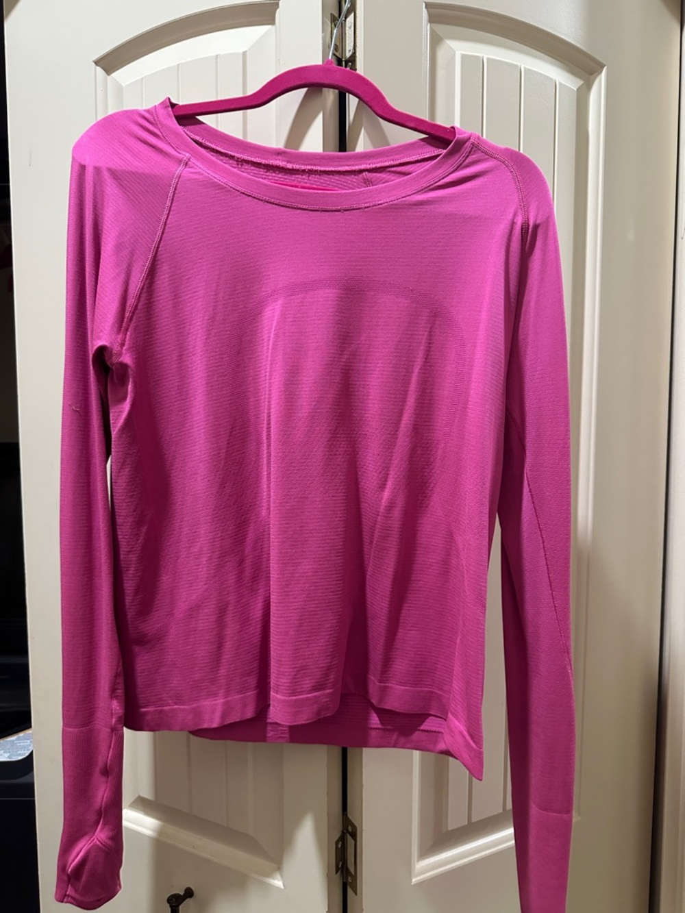 lululemon athletica Long-Sleeve Crew Neck Top — Fuchsia Pink